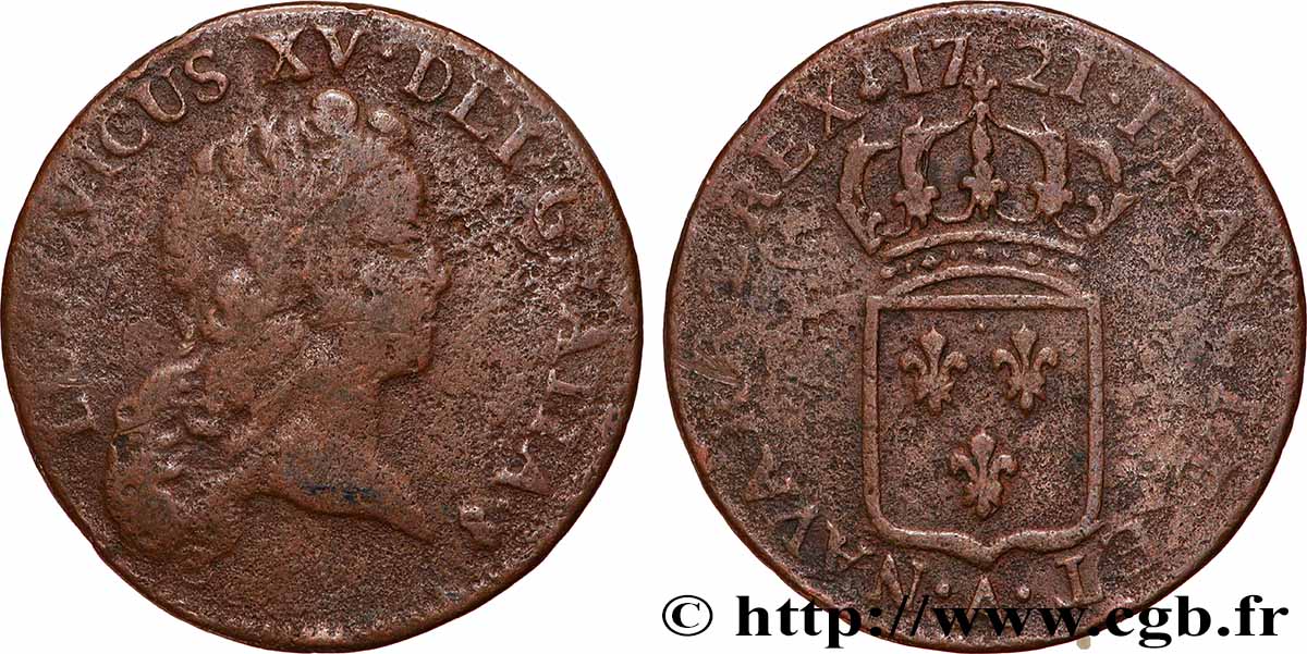 LOUIS XV &nbsp;THE WELL-BELOVED&nbsp; Demi-sol au buste enfantin 1721 Paris, Monnaie du Louvre S