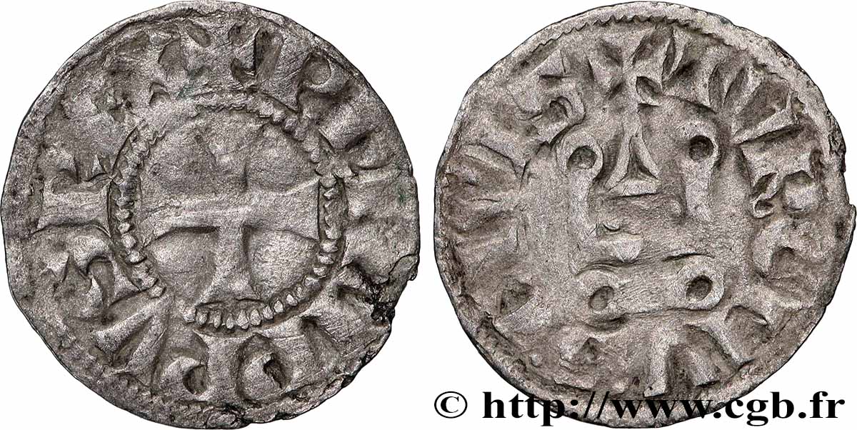 PHILIPPE III LE HARDI ET PHILIPPE IV LE BEL - MONNAYAGE COMMUN (à partir de 1280) Obole tournois à l&nbsp;O rond n.d. s.l. TB+/TTB