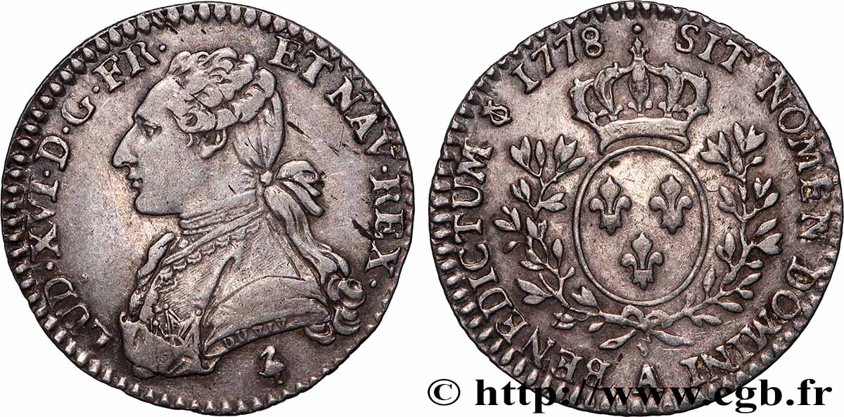 LOUIS XVI Dixième d&nbsp;écu aux branches d&nbsp;olivier 1778 Paris TTB