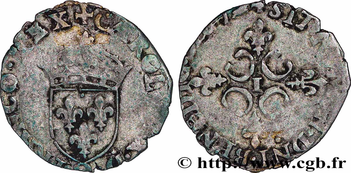 CHARLES IX Sol parisis, 1er type 1567 Limoges TB+