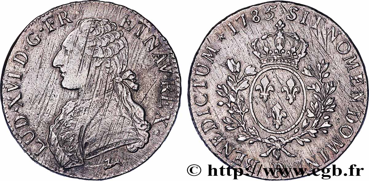 LOUIS XVI Écu aux branches d&nbsp;olivier 1785 Orléans TTB