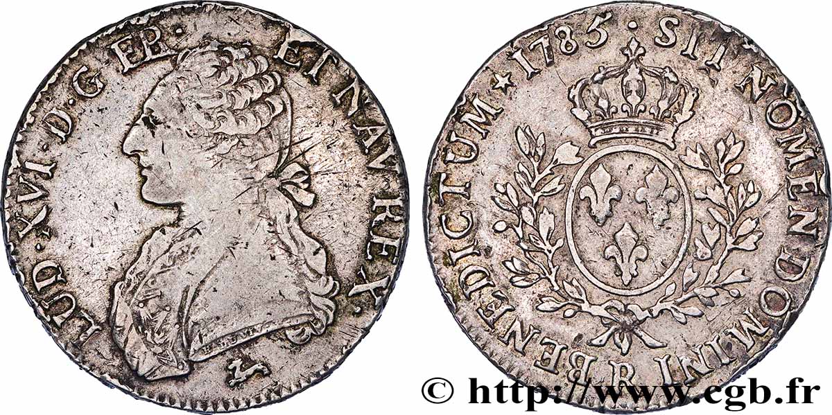 LOUIS XVI Écu aux branches d&nbsp;olivier 1785 Orléans TTB