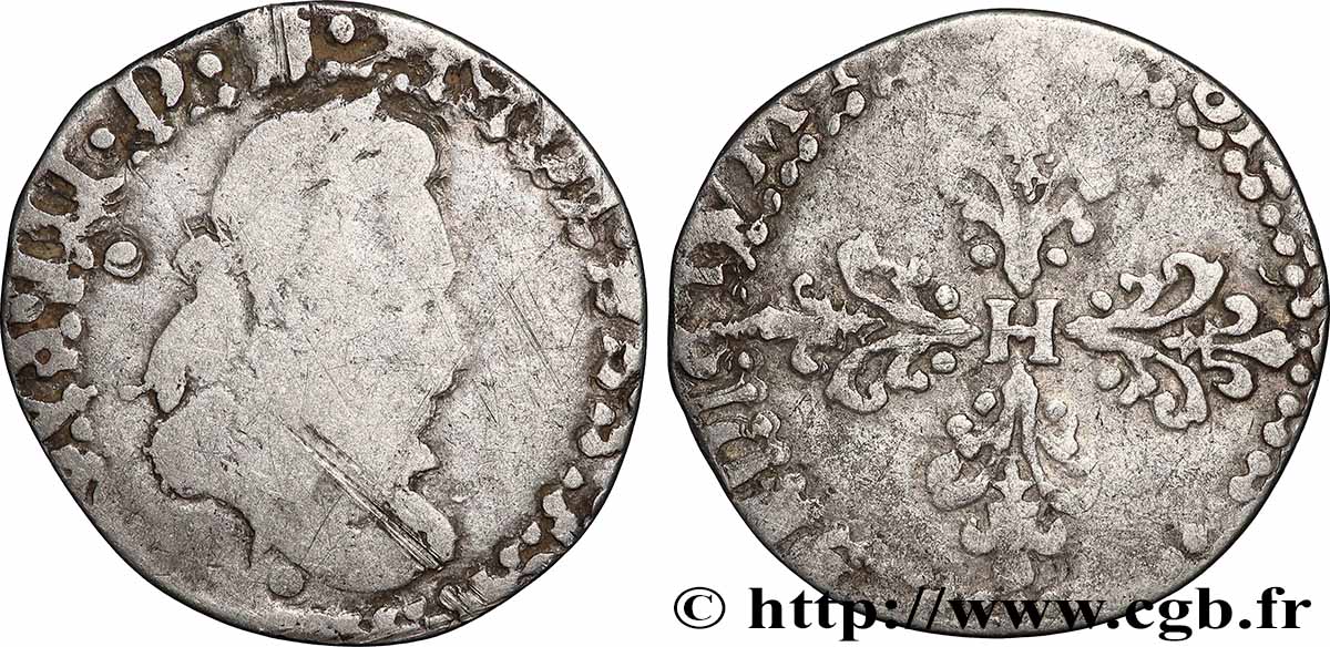 HENRY III Quart de franc au col plat 158[?] Limoges VG