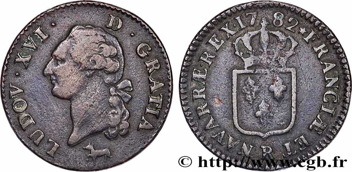 LOUIS XVI Sol dit &nbsp;à l&nbsp;écu&nbsp; 1782 Orléans VF