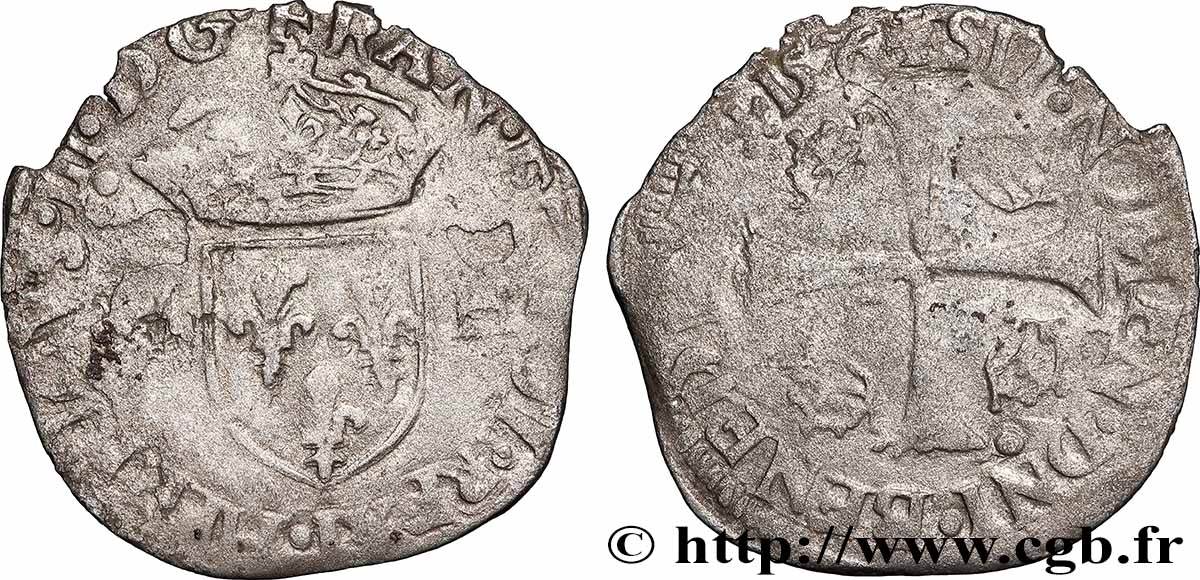 HENRY III Douzain aux deux H, 1er type 1576 Limoges fSS