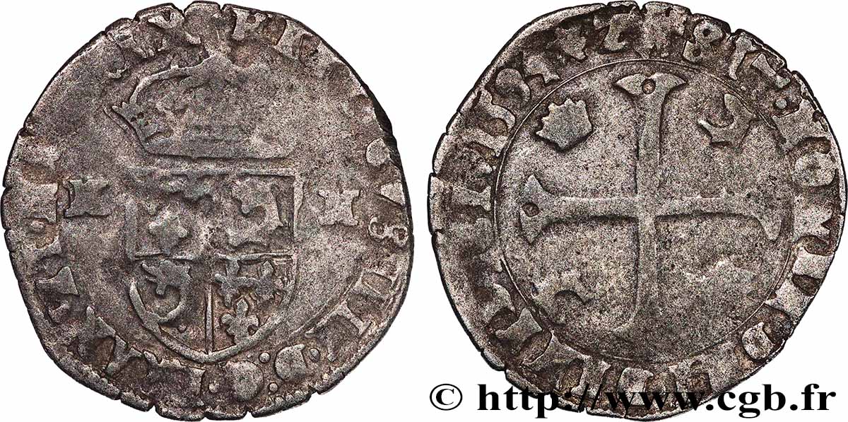 HENRY IV Douzain du Dauphiné aux deux H, 2e type 1594 Grenoble MB