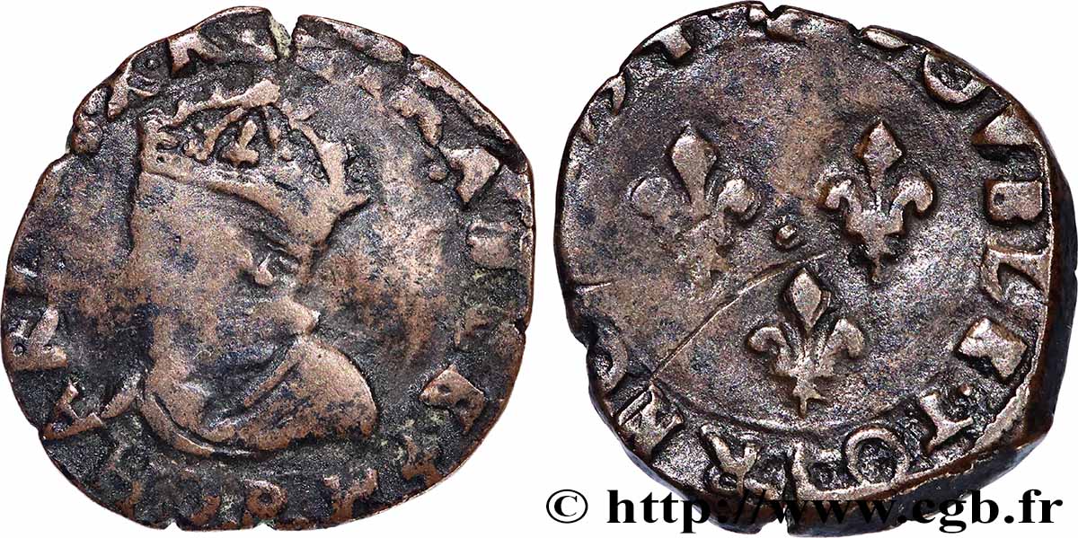 CHARLES X, CARDINAL OF BOURBON Double tournois, type de Dijon s.m. Dijon F