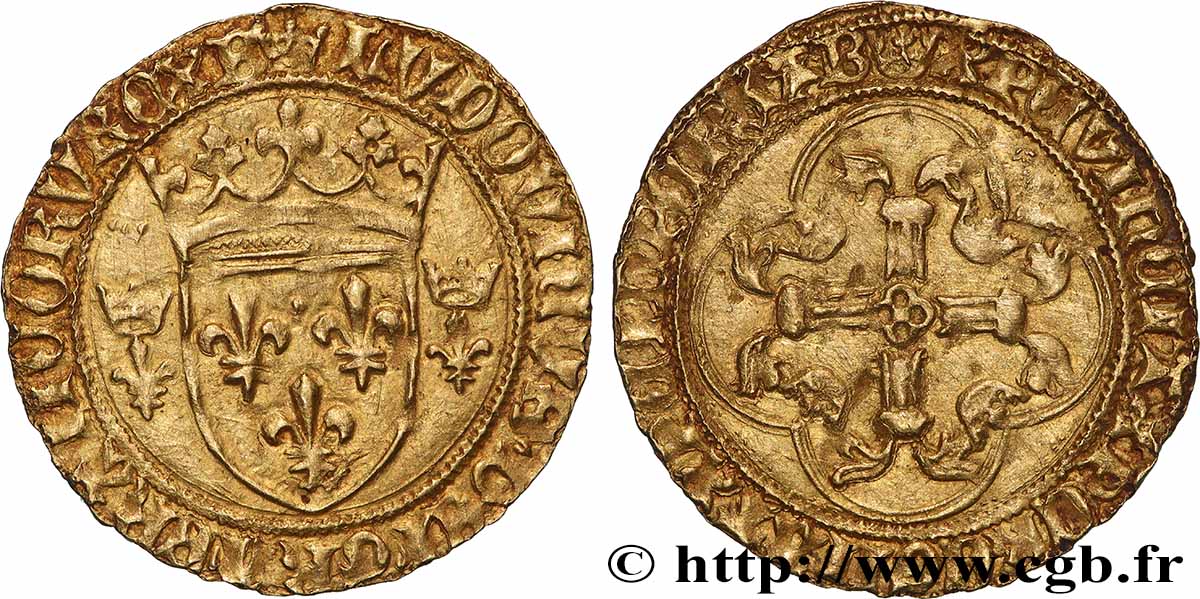 LOUIS XI THE &nbsp;PRUDENT&nbsp; Écu d&nbsp;or à la couronne ou écu neuf s.m. Bourges q.SPL