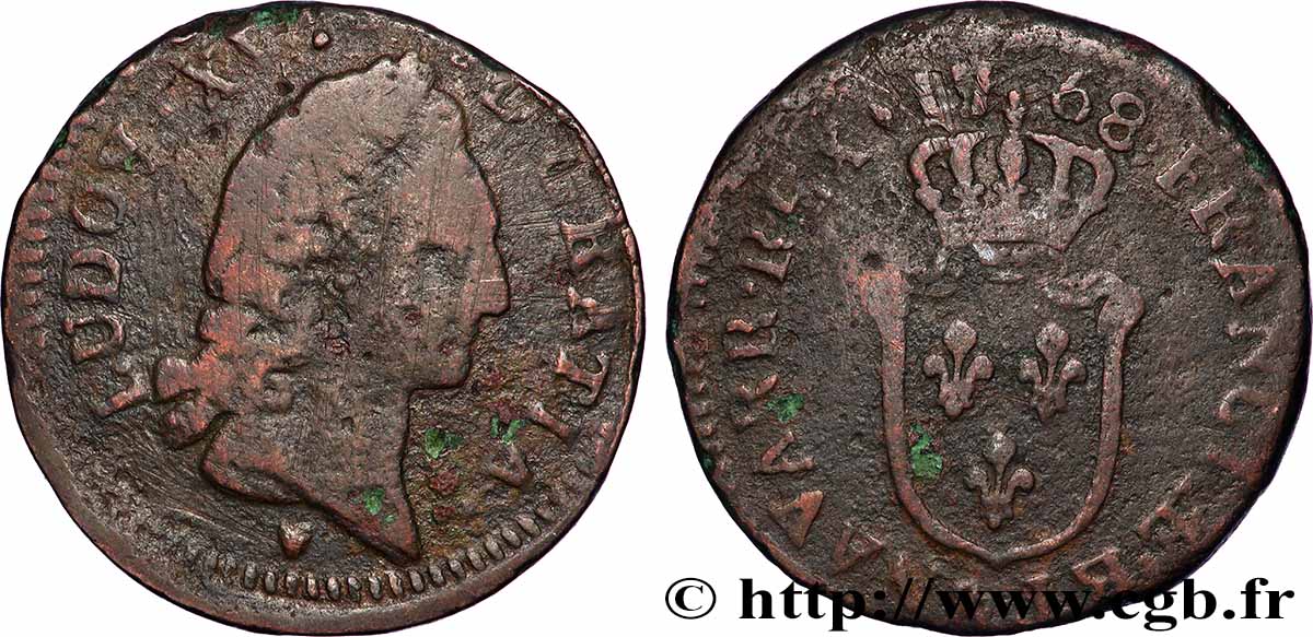 LOUIS XV &nbsp;THE WELL-BELOVED&nbsp; Demi-sol d&nbsp;Aix 1768 Aix-en-Provence VF