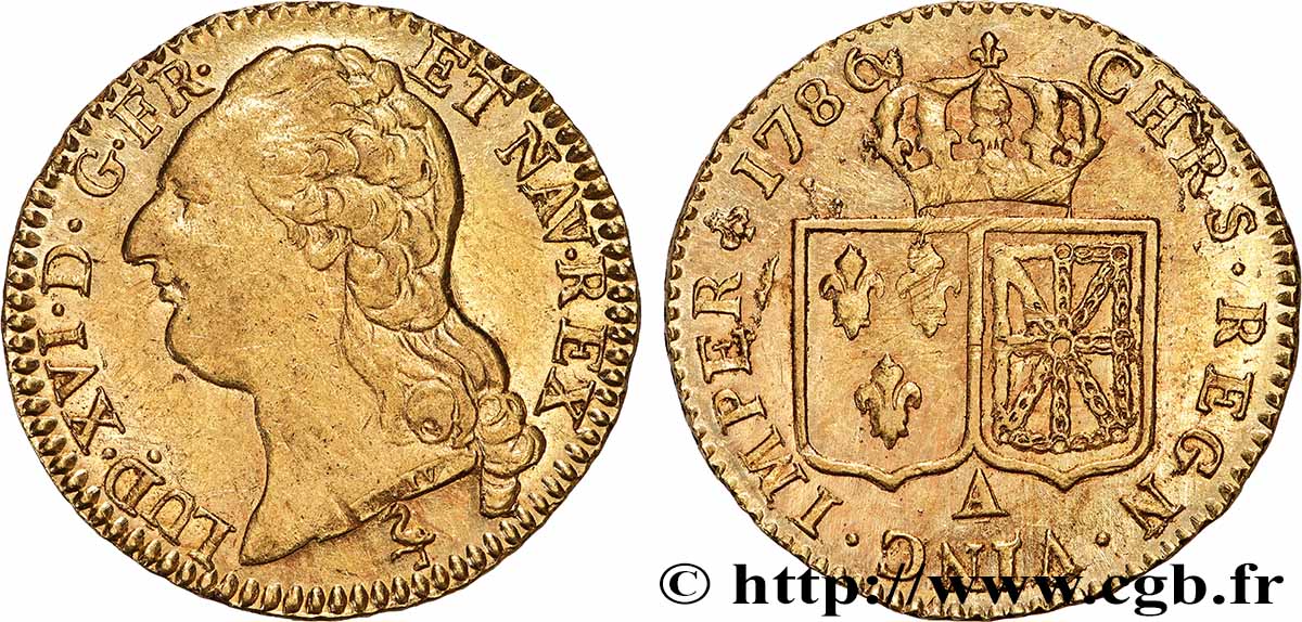 LOUIS XVI Louis d or aux écus accolés 1786 Paris TTB+