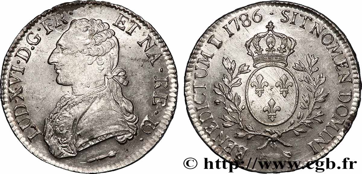 LOUIS XVI Écu aux branches d&nbsp;olivier 1786 Pau SPL