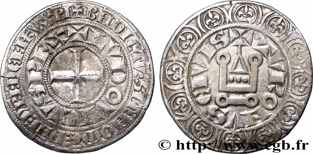 LOUIS IX OF FRANCE CALLED SAINT LOUIS Gros tournois s.m. s.l. XF/AU