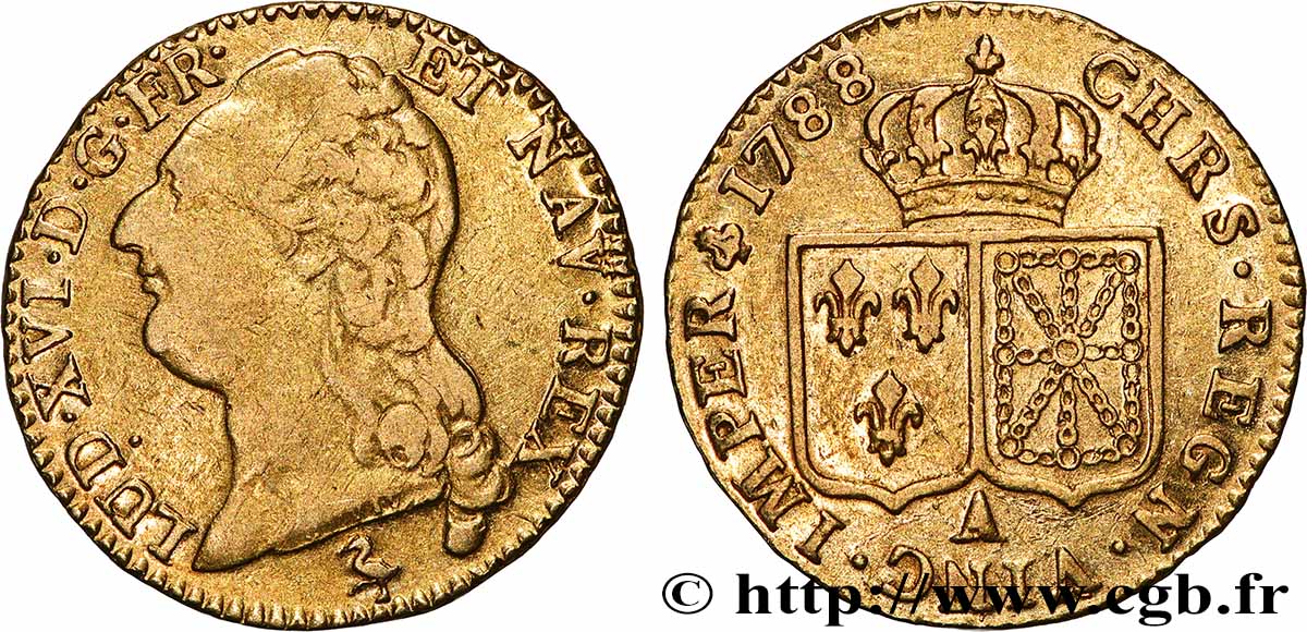 LOUIS XVI Louis d&nbsp;or aux écus accolés 1788 Paris q.BB/BB