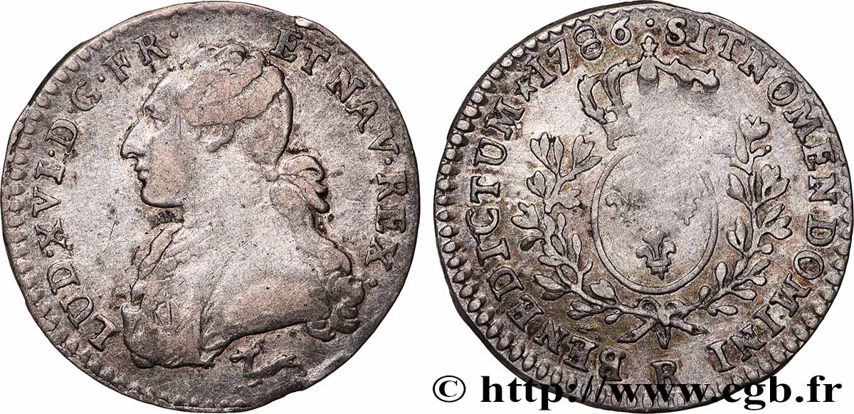 LOUIS XVI Dixième d&nbsp;écu aux branches d&nbsp;olivier 1786 Orléans BC+