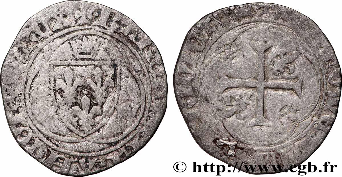 CHARLES VII LE BIEN SERVI / THE WELL-SERVED Blanc à la couronne n.d. Angers VF
