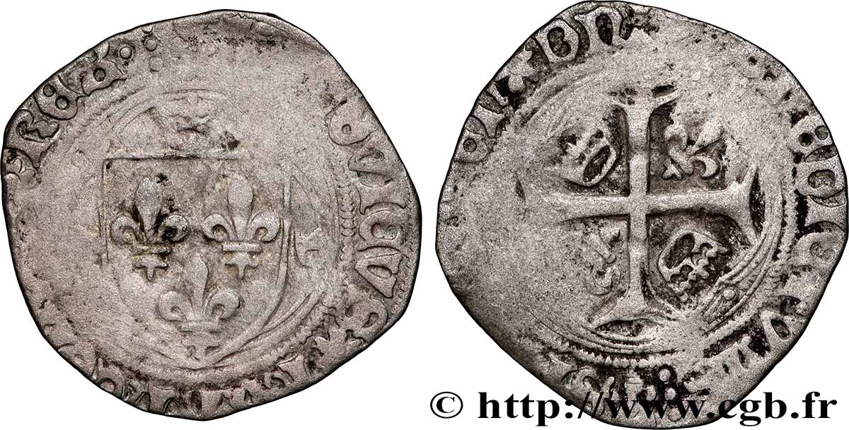LOUIS XII LE PÈRE DU PEUPLE Douzain ou grand blanc à la couronne n.d. Saint-André de Villeneuve-lès-Avignon TB