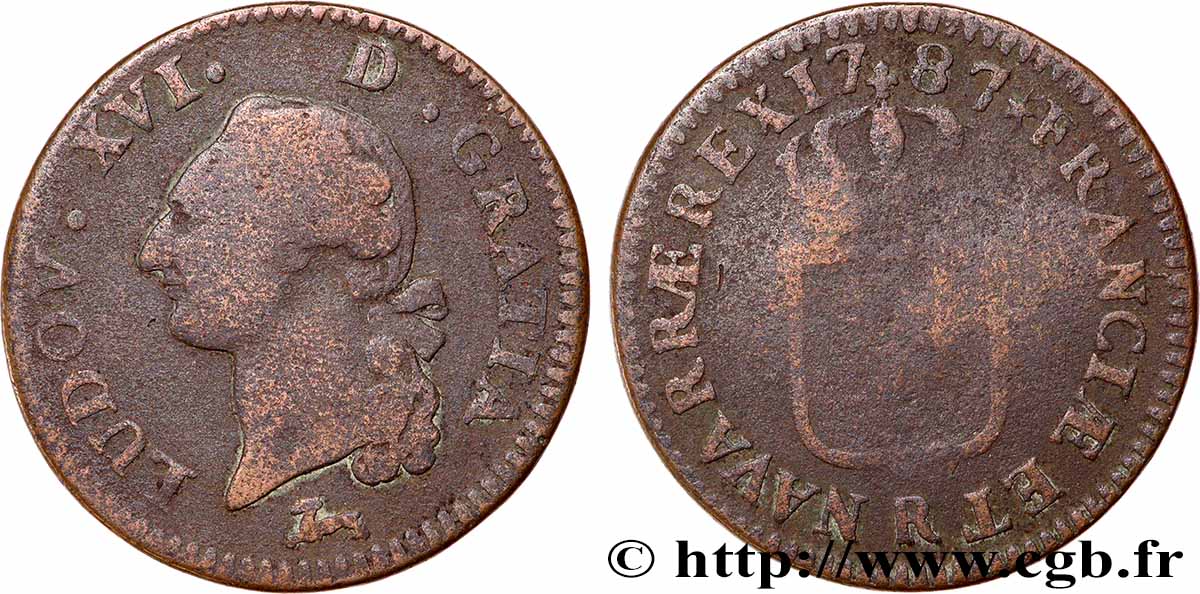 LOUIS XVI Sol dit &nbsp;à l&nbsp;écu&nbsp; 1787 Orléans VF