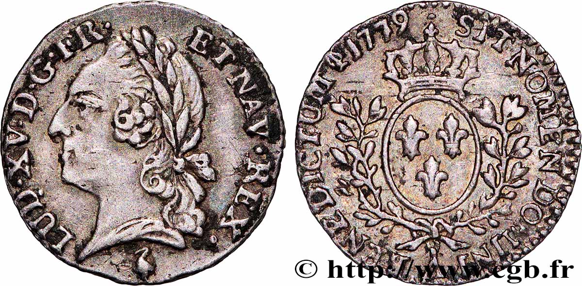 LOUIS XVI Vingtième d&nbsp;écu aux branches d&nbsp;olivier, buste lauré 1779 Paris AU/AU