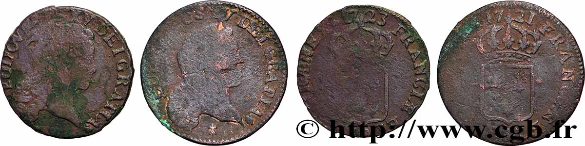 LOUIS XV &nbsp;THE WELL-BELOVED&nbsp; Demi-sol au buste enfantin, lot de 2 ex. n.d. Ateliers divers lotto