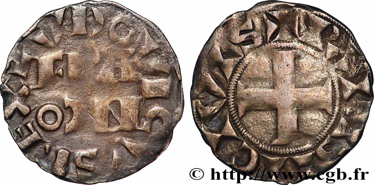 LOUIS VII LE JEUNE Denier parisis, 3e type n.d. Paris TB+/TTB