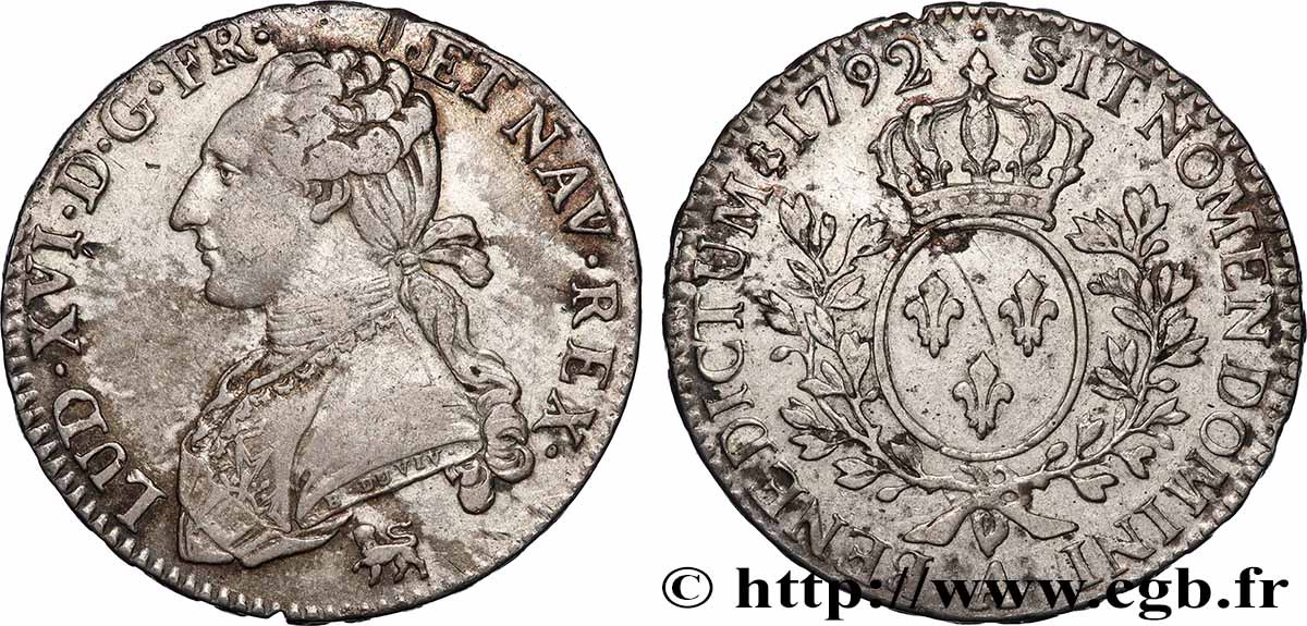 LOUIS XVI Demi-écu aux branches d&nbsp;olivier 1792 Paris TTB