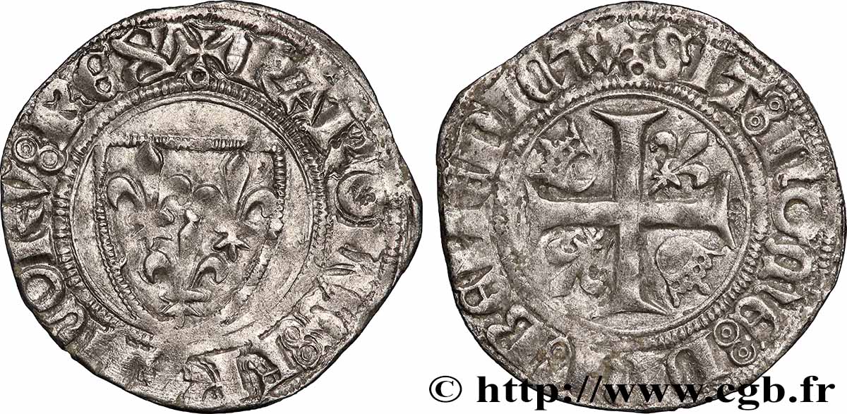 CHARLES VI LE FOU OU LE BIEN AIMÉ Blanc dit &nbsp;guénar&nbsp; n.d. Paris TTB