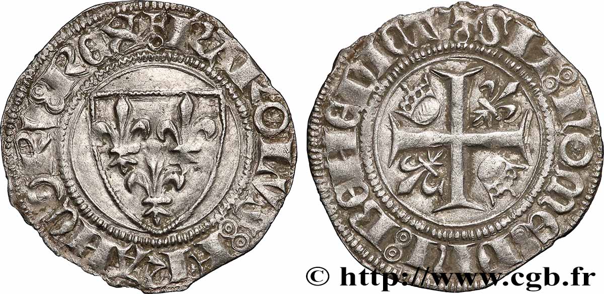CHARLES VI LE FOU OU LE BIEN AIMÉ Blanc dit &nbsp;guénar&nbsp; n.d. Paris TTB+