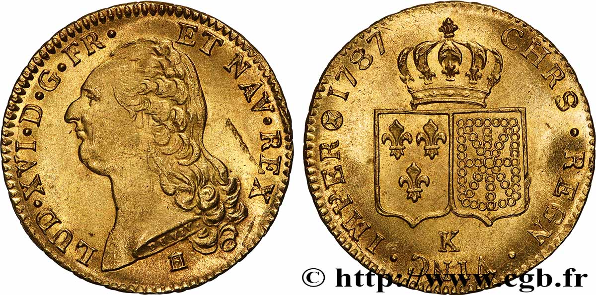 LOUIS XVI Double louis d’or aux écus accolés 1787 Bordeaux SPL/MS