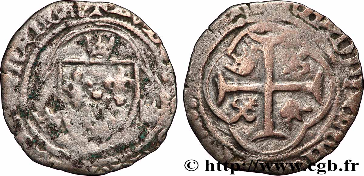 LOUIS XI LE PRUDENT Blanc à la couronne n.d. Montpellier TB