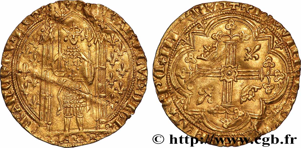 CHARLES V &nbsp;THE WISE&nbsp; Franc à pied s.m.  q.SPL