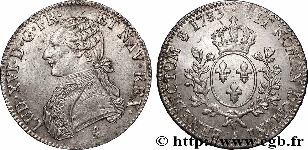 LOUIS XVI Écu aux branches d&nbsp;olivier 1783 Paris AU