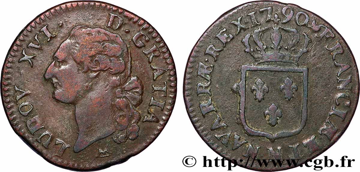 LOUIS XVI Sol dit &nbsp;à l&nbsp;écu&nbsp; 1790 Montpellier SS