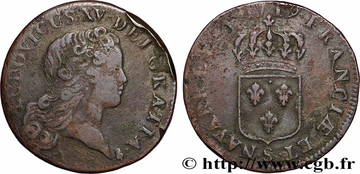 LOUIS XV &nbsp;THE WELL-BELOVED&nbsp; Sol au buste enfantin 1719 Reims fSS