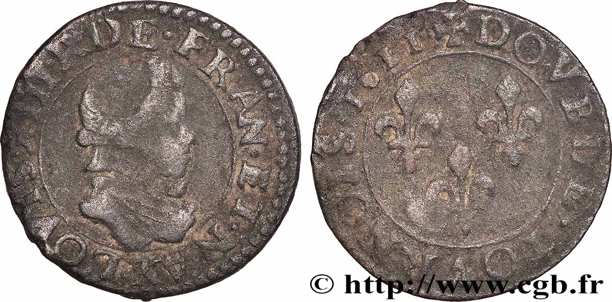 LOUIS XIII Double tournois 1611 Bordeaux VF