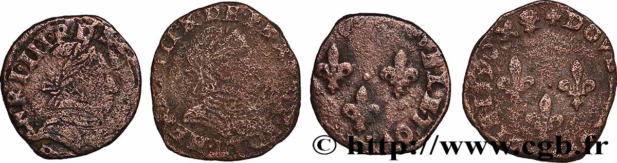 HENRY III Double tournois, lot de 2 ex. n.d. Ateliers divers lot