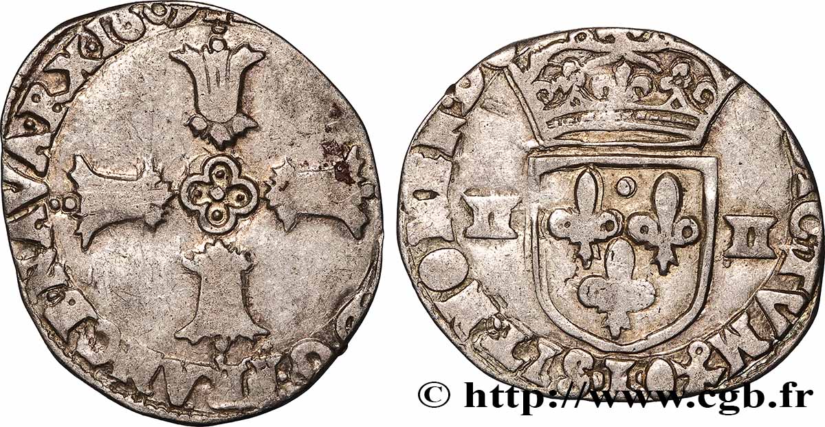 HENRY IV Quart d&nbsp;écu, croix feuillue de face 1609 Bayonne S/fSS