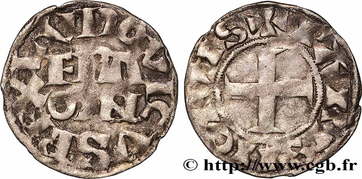 LUDWIG VII &nbsp;THE YOUNG&nbsp; Denier parisis, 3e type s.m. Paris fSS/SS