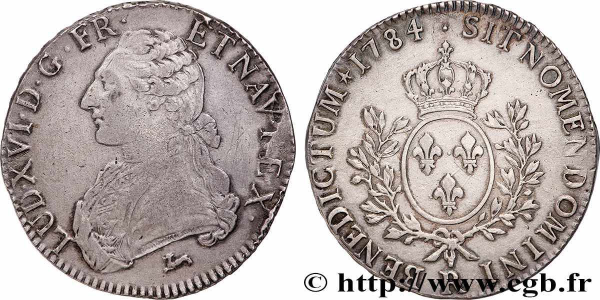 LOUIS XVI Écu aux branches d&nbsp;olivier 1784 Orléans TTB+/SUP