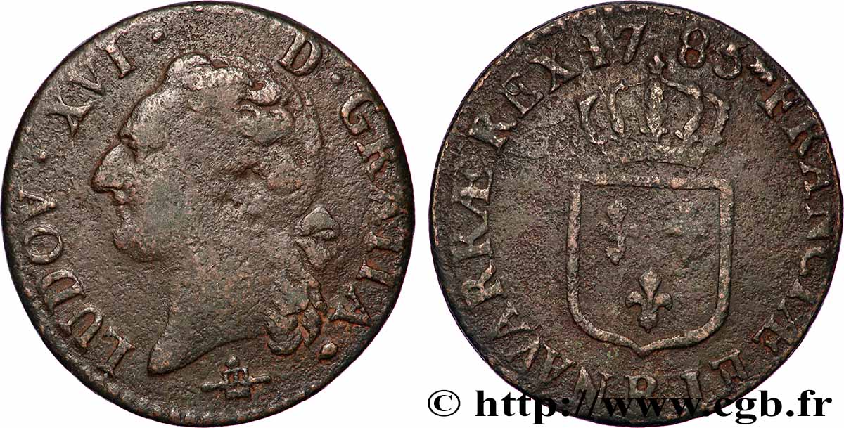 LOUIS XVI Demi-sol dit &nbsp;à l&nbsp;écu&nbsp; 1785 Rouen S