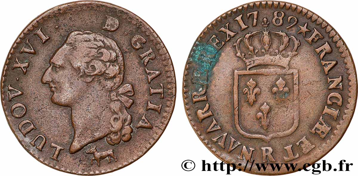 LOUIS XVI Sol dit &nbsp;à l&nbsp;écu&nbsp; 1782 Orléans SS