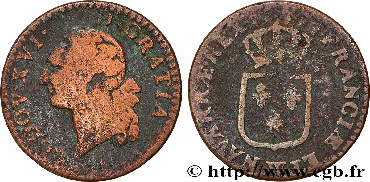LOUIS XVI Sol dit &nbsp;à l&nbsp;écu&nbsp; 1779 Lille SGE