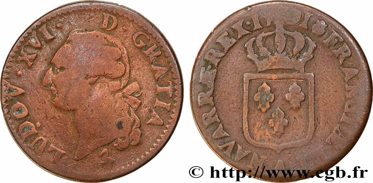 LOUIS XVI Sol dit &nbsp;à l&nbsp;écu&nbsp; 1791 Paris F