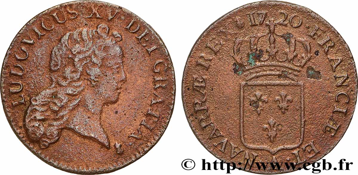 LOUIS XV &nbsp;THE WELL-BELOVED&nbsp; Demi-sol au buste enfantin 1720 Paris VF