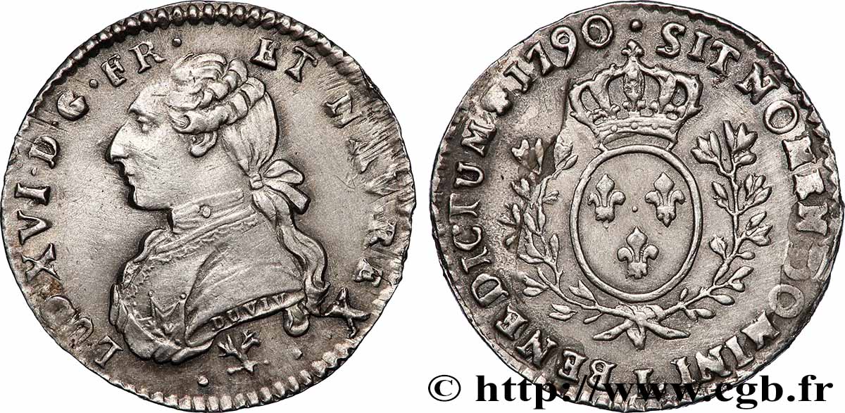 LOUIS XVI Dixième d&nbsp;écu aux branches d&nbsp;olivier 1790 Bayonne AU/AU