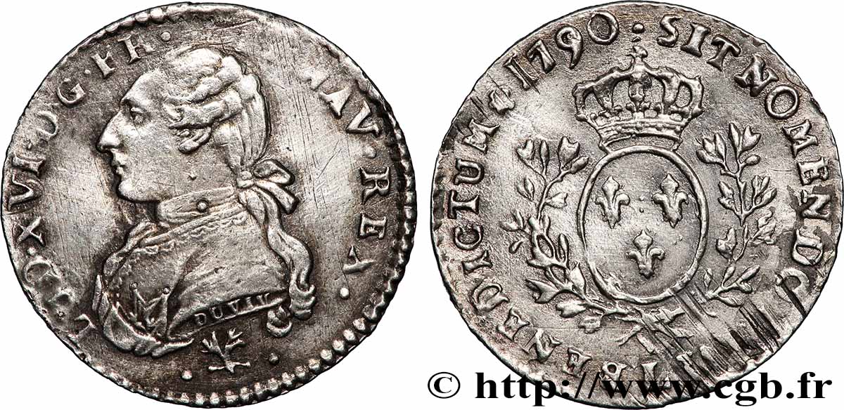 LOUIS XVI Dixième d&nbsp;écu aux branches d&nbsp;olivier 1790 Bayonne AU/AU