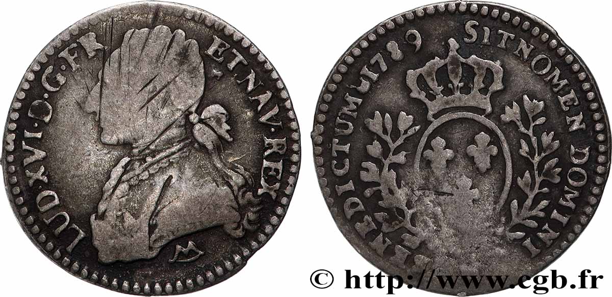 LOUIS XVI Dixième d&nbsp;écu aux branches d&nbsp;olivier 1789 Montpellier MB