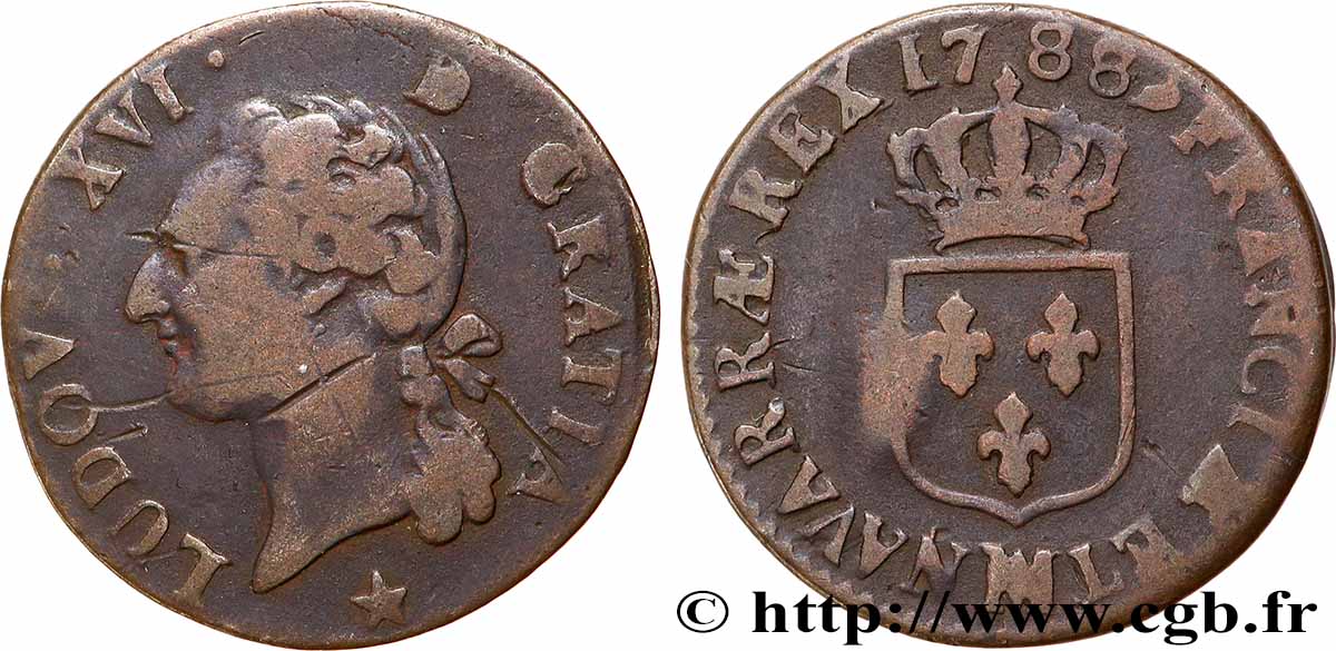 LOUIS XVI Demi-sol dit &nbsp;à l&nbsp;écu&nbsp; 1788 Marseille VF