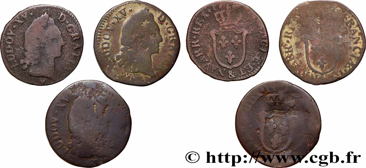 LOUIS XV &nbsp;THE WELL-BELOVED&nbsp; Demi-sol d&nbsp;Aix, lot de 3 ex. n.d. Aix-en-Provence lot