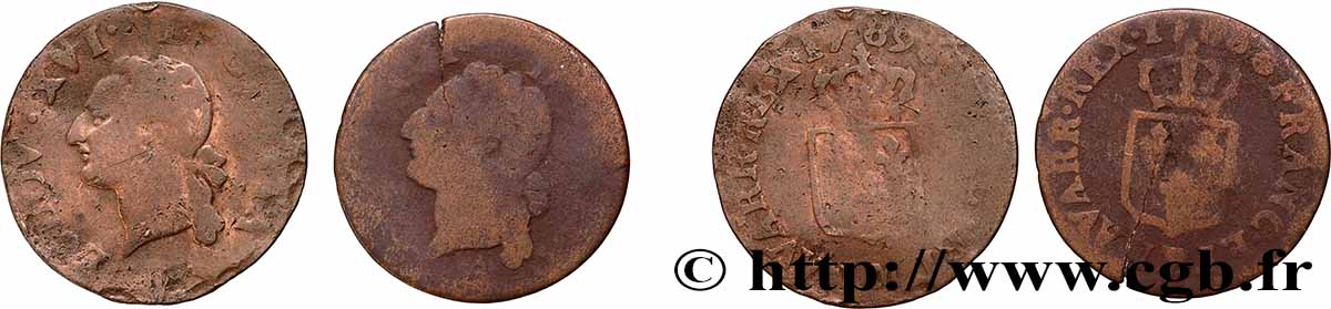 LOUIS XVI Liard à l’écu, lot de 2 ex. n.d. Ateliers divers lot