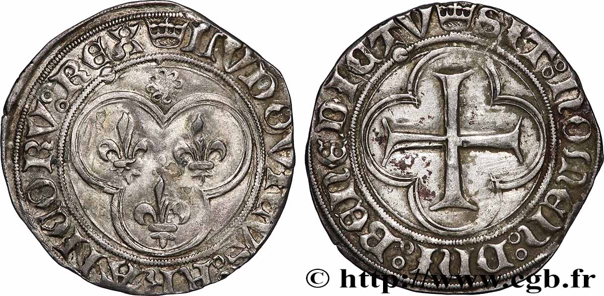 LOUIS XI LE PRUDENT Blanc au soleil s.m. Saint-Lô TTB+